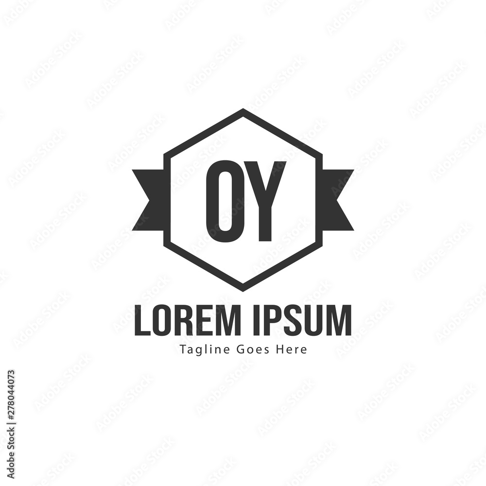 Initial OY logo template with modern frame. Minimalist OY letter logo vector illustration Initial OY logo template with modern frame. Minimalist OY letter logo vector illustration