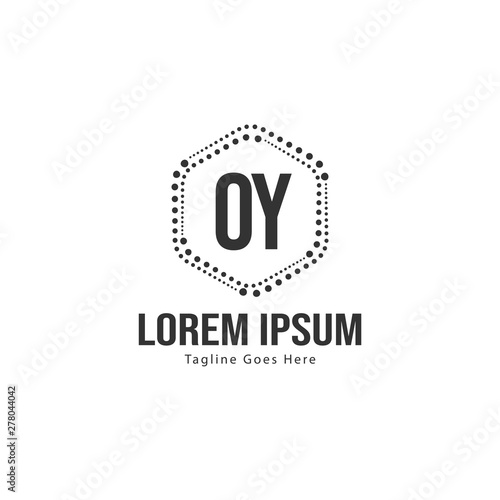 Initial OY logo template with modern frame. Minimalist OY letter logo vector illustration