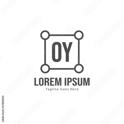 Initial OY logo template with modern frame. Minimalist OY letter logo vector illustration