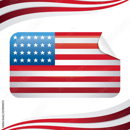 united state of american flag in rectangle shape