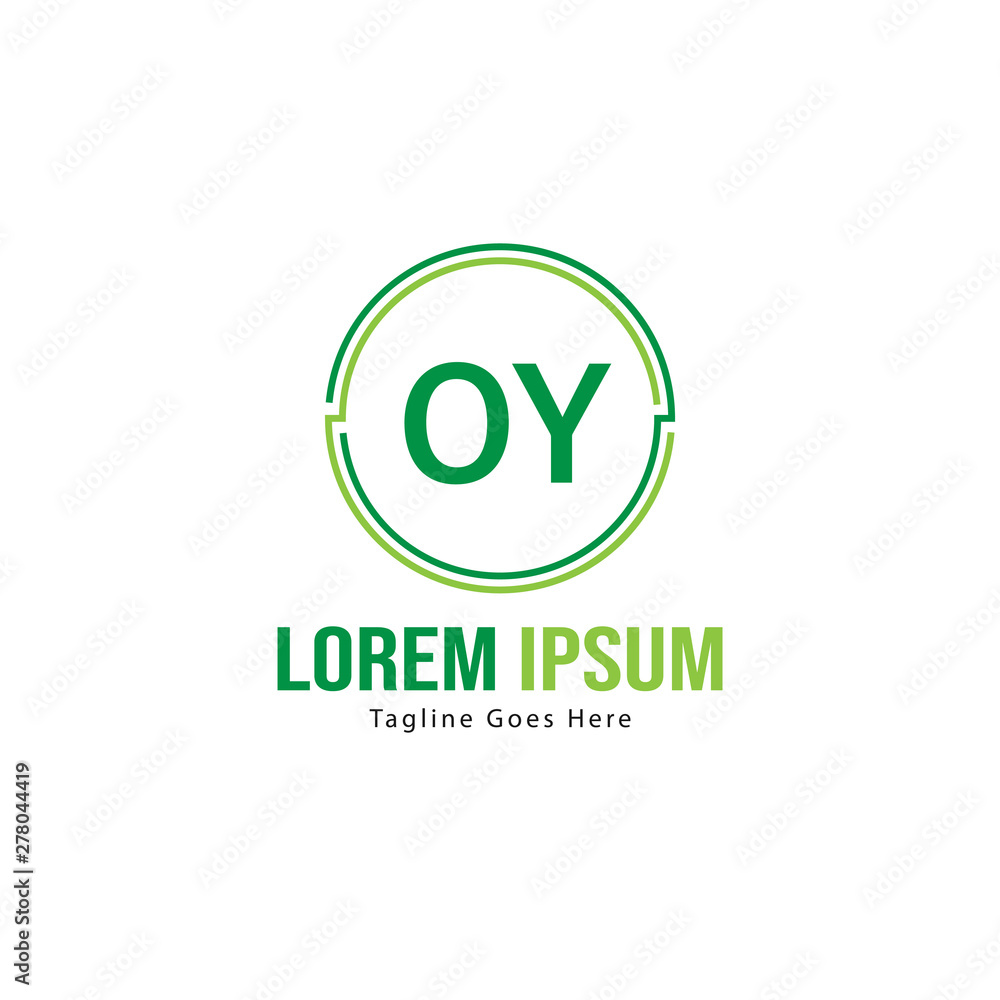Initial OY logo template with modern frame. Minimalist OY letter logo vector illustration Initial OY logo template with modern frame. Minimalist OY letter logo vector illustration
