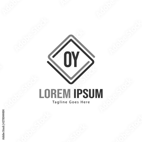 Initial OY logo template with modern frame. Minimalist OY letter logo vector illustration