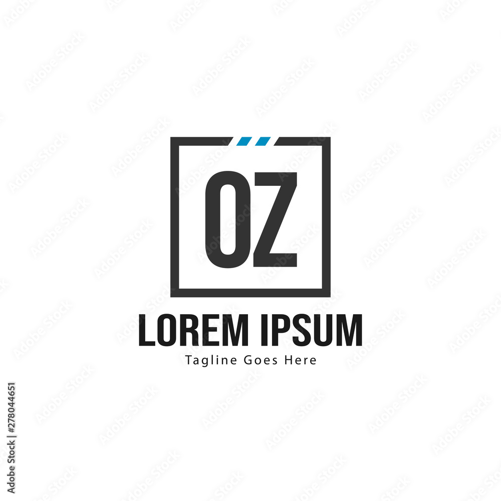 Fototapeta premium Initial OZ logo template with modern frame. Minimalist OZ letter logo vector illustration
