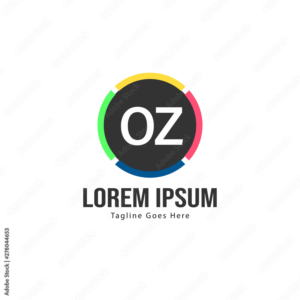 Initial OZ logo template with modern frame. Minimalist OZ letter logo vector illustration Initial OZ logo template with modern frame. Minimalist OZ letter logo vector illustration