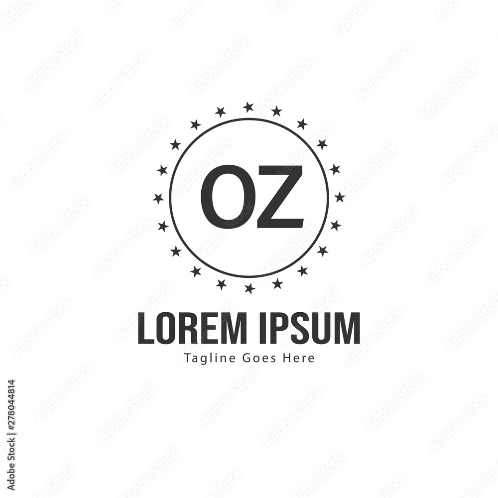 Obraz premium Initial OZ logo template with modern frame. Minimalist OZ letter logo vector illustration