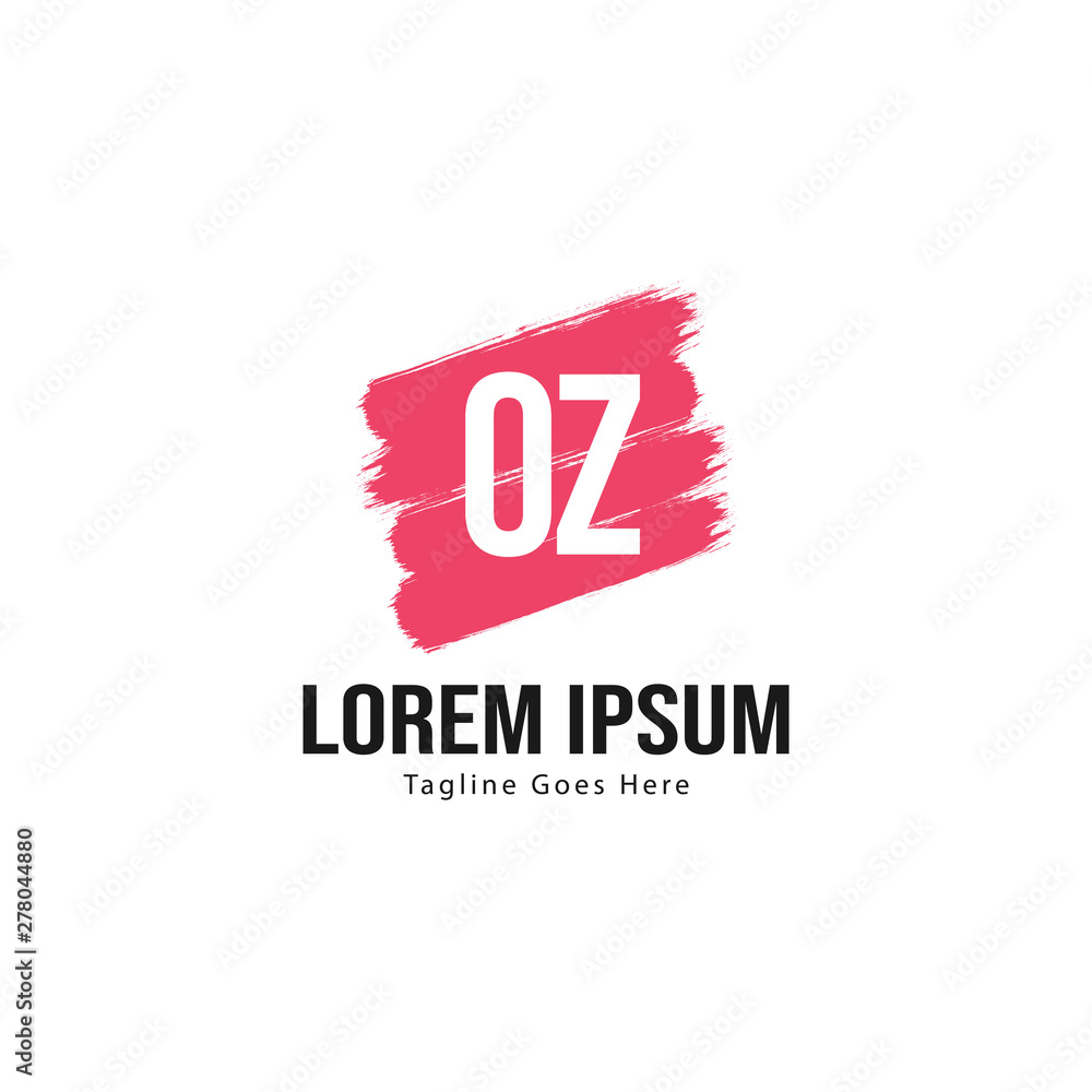 Initial OZ logo template with modern frame. Minimalist OZ letter logo vector illustration Initial OZ logo template with modern frame. Minimalist OZ letter logo vector illustration