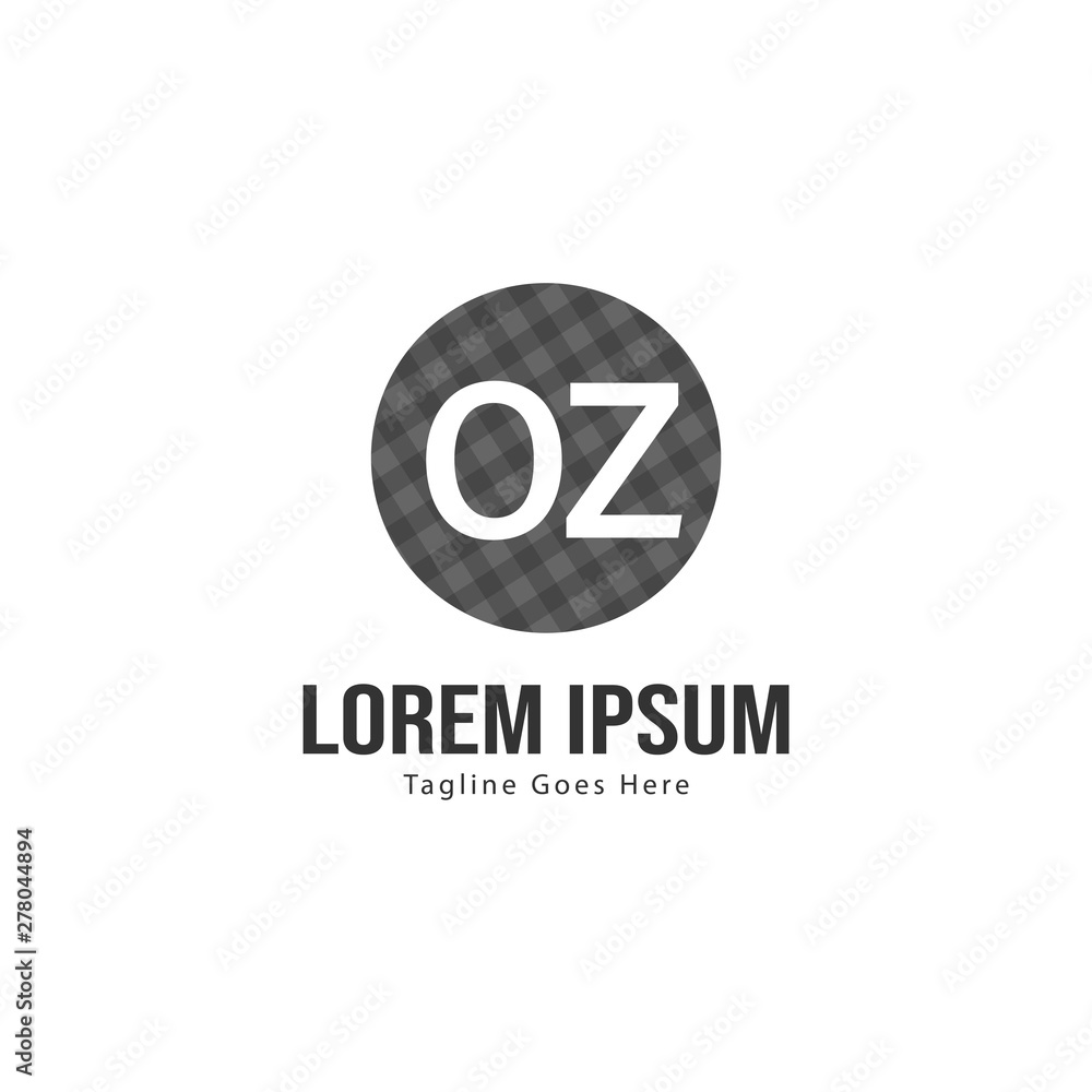 Obraz premium Initial OZ logo template with modern frame. Minimalist OZ letter logo vector illustration
