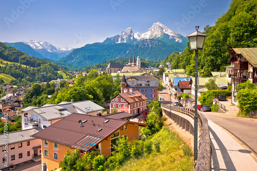 Town of Berchtesgaden and Alpine landscape view photo