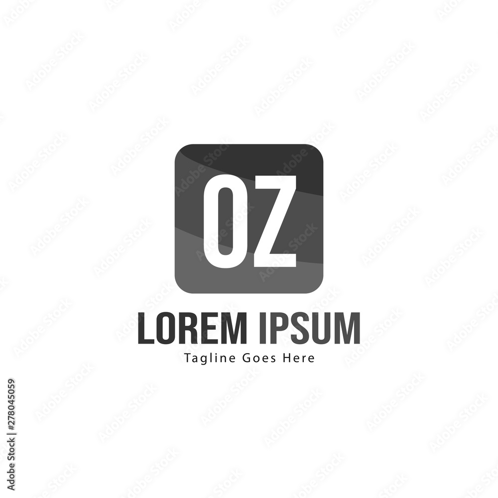 Initial OZ logo template with modern frame. Minimalist OZ letter logo vector illustration