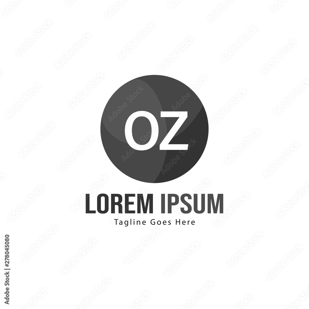 Initial OZ logo template with modern frame. Minimalist OZ letter logo vector illustration Initial OZ logo template with modern frame. Minimalist OZ letter logo vector illustration
