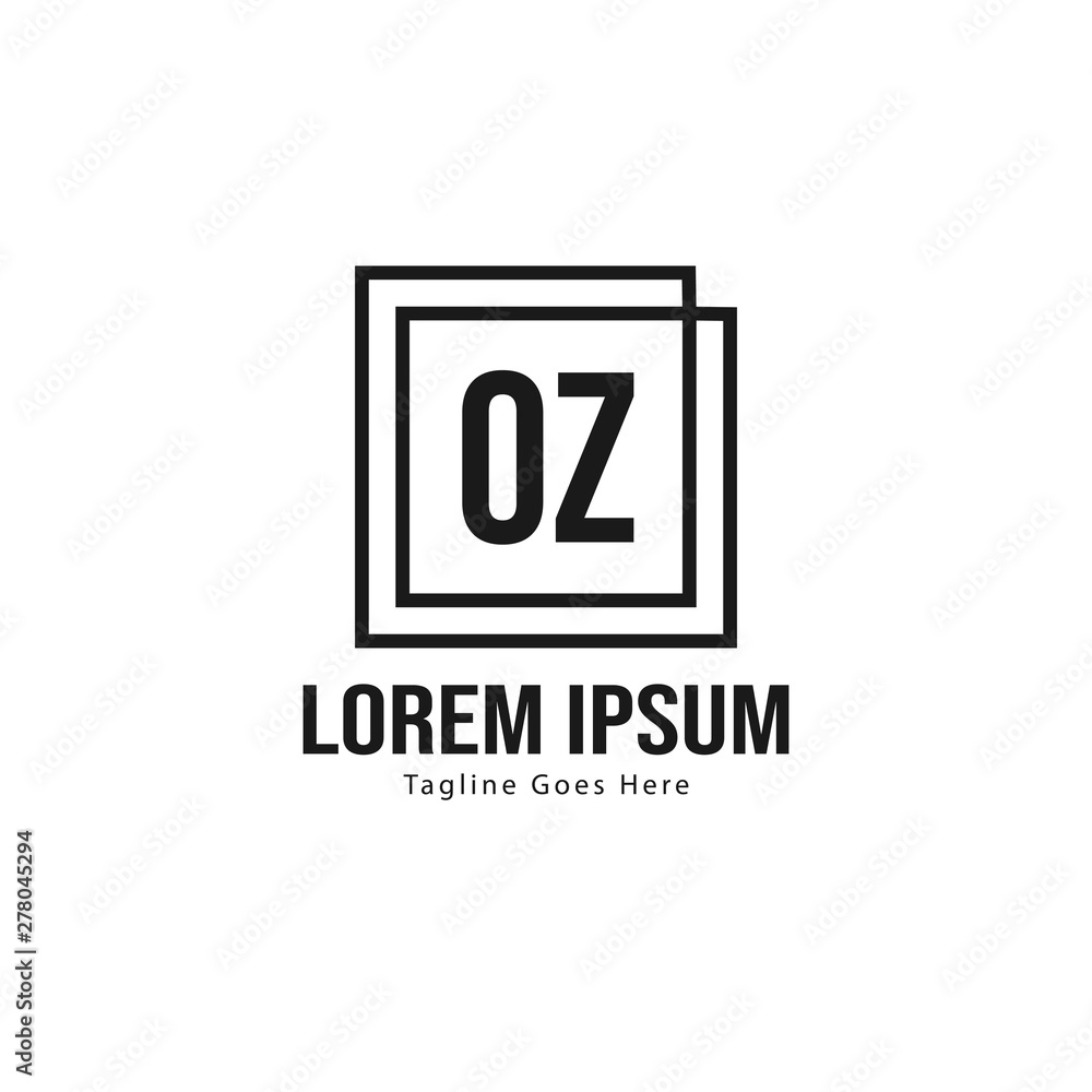 Initial OZ logo template with modern frame. Minimalist OZ letter logo vector illustration Initial OZ logo template with modern frame. Minimalist OZ letter logo vector illustration