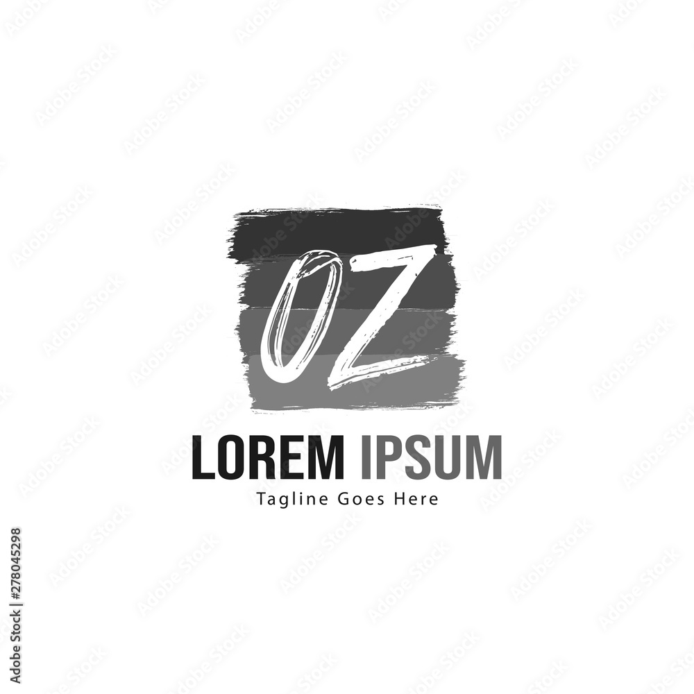 Initial OZ logo template with modern frame. Minimalist OZ letter logo vector illustration Initial OZ logo template with modern frame. Minimalist OZ letter logo vector illustration