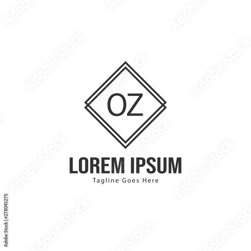 Free Download Initial OZ logo template with modern frame. Minimalist OZ letter logo vector illustration - GFXLoad