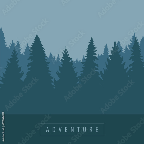 adventure green forest background vector illustration EPS10