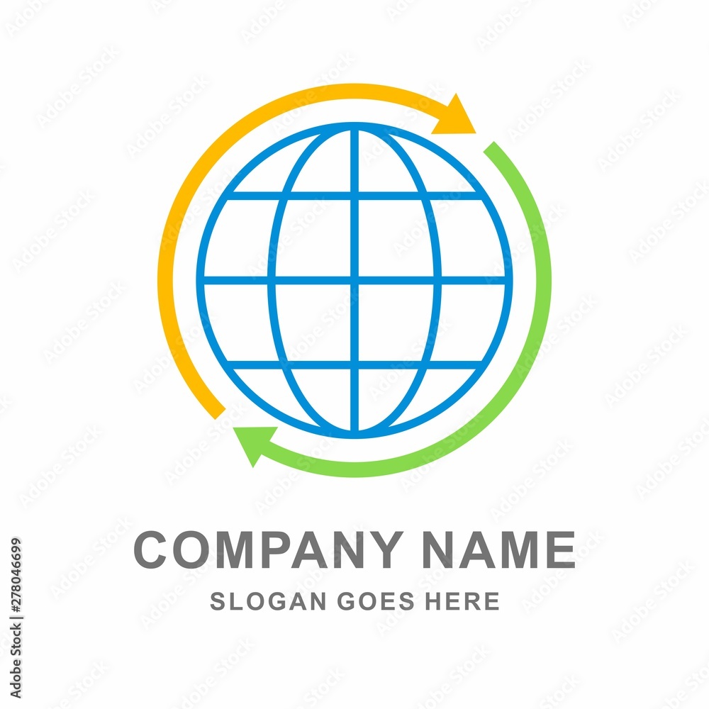 Globe Arrow Icon Vector Logo Design Template Globe Arrow Icon Vector Logo Design Template