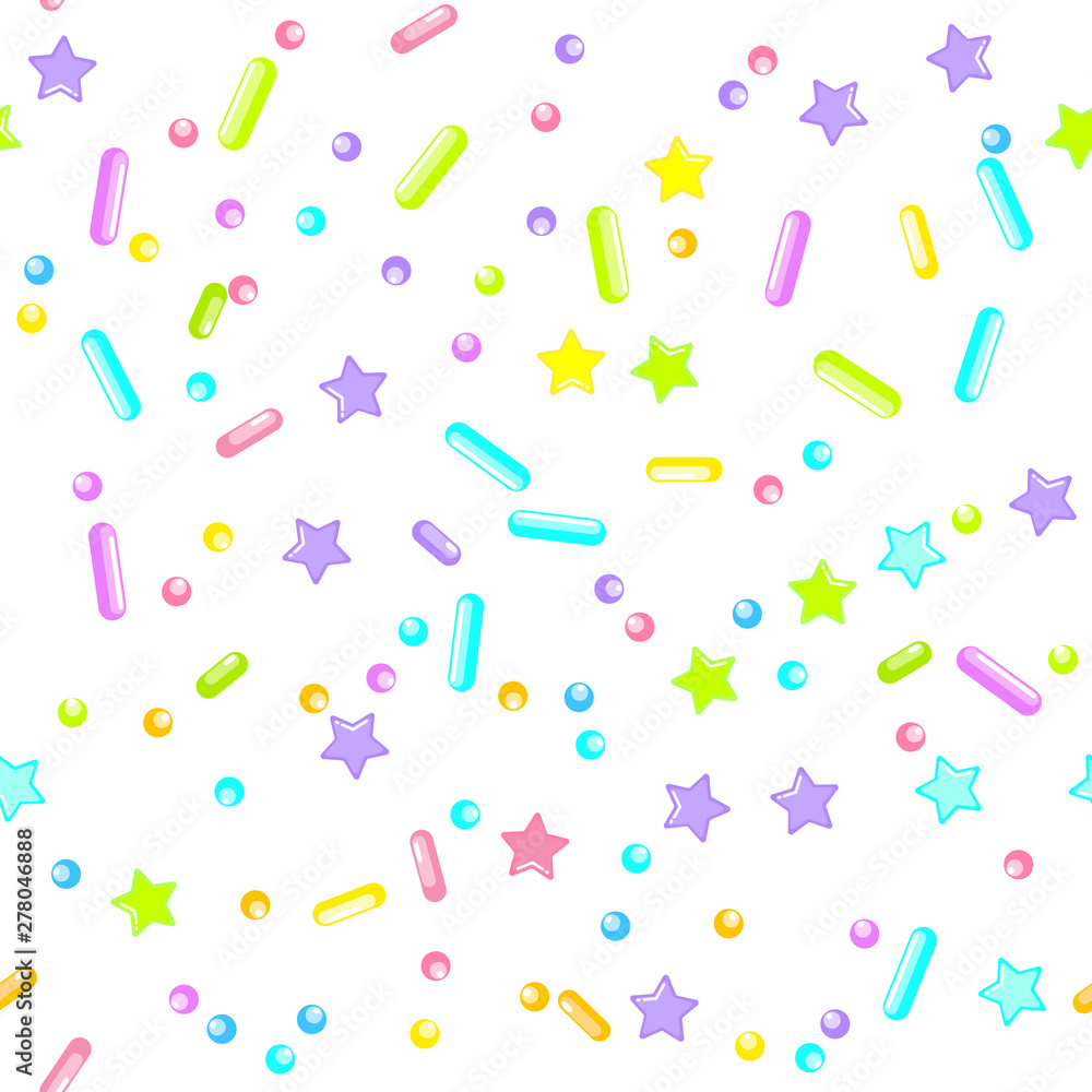 Sprinkle Cupcake Donut Topping. Seamless Pattern Sprinkle Cupcake Donut Topping. Seamless Pattern