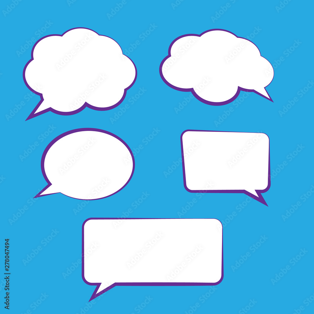 Set of speech bubbles. Cloud bubble speech for communication Set of speech bubbles. Cloud bubble speech for communication