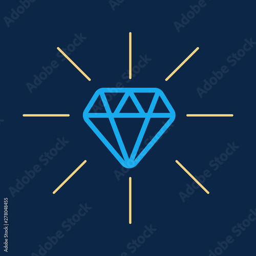 Diamond icon. Brilliant vector icon. Diamond outline vector sign