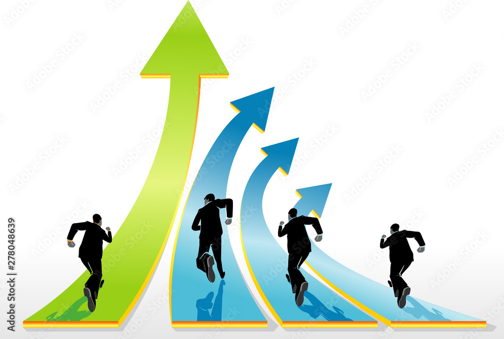Fototapeta premium Business Concept, Straight Ahead Arrow