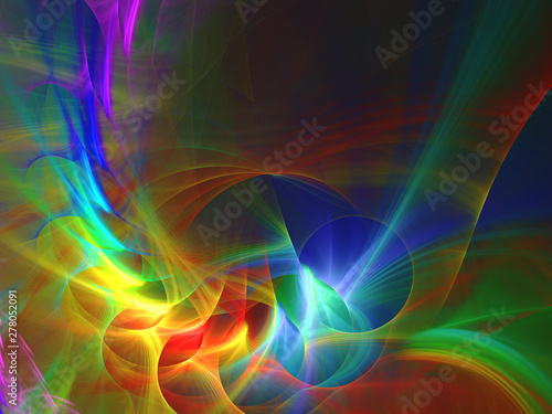 rainbow abstract fractal background 3d rendering illustration