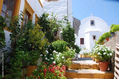 The port city Skala of Patmos Island