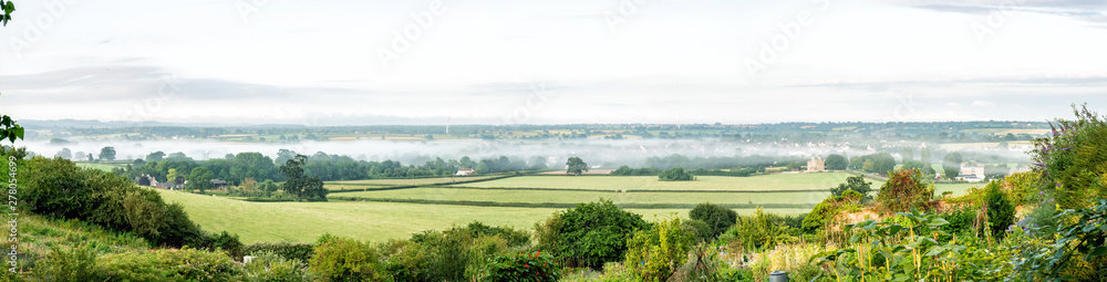 Panoramic view of the Cotswold village of Kingswood, Gloucestershire, United Kingdom