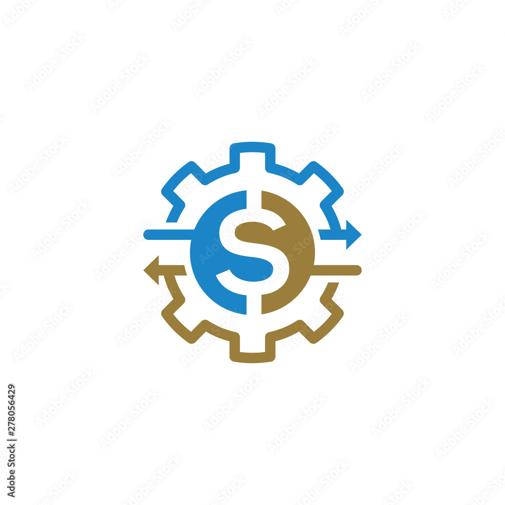 money engine logo icon line art design vector
