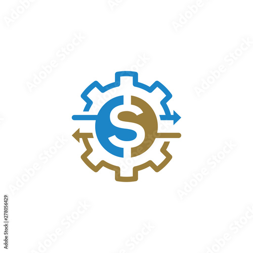money engine logo icon line art design vector