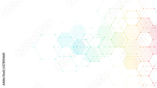 Abstract technology or medical background with hexagons