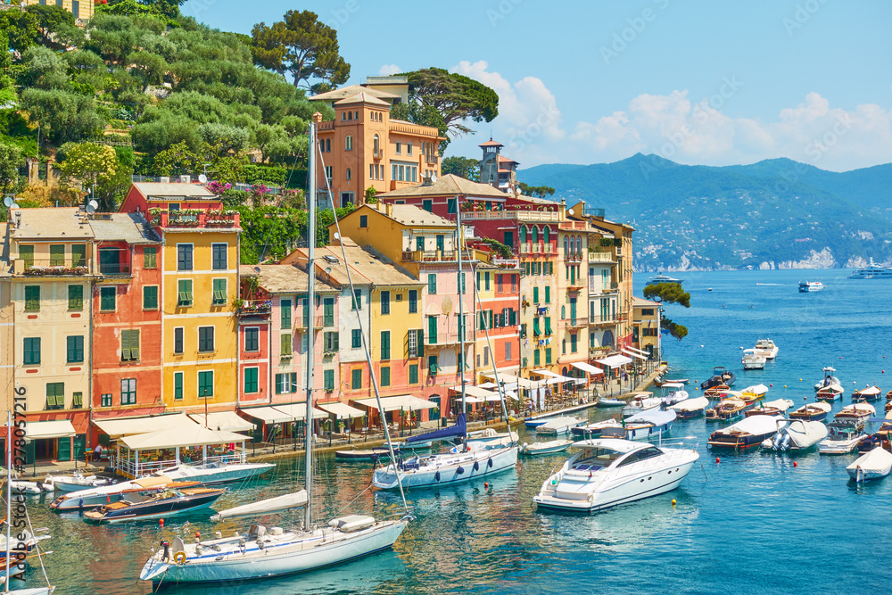 Portofino town on the Italian riviera in Liguria