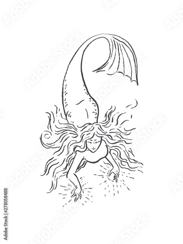 mermaid witch making magic