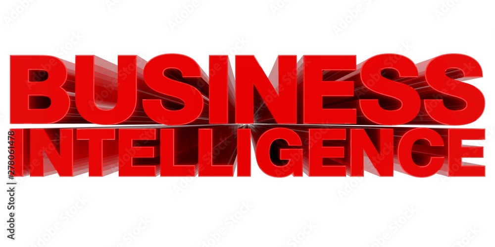 Fototapeta premium BUSINESS INTELLIGENCE word on white background 3d rendering