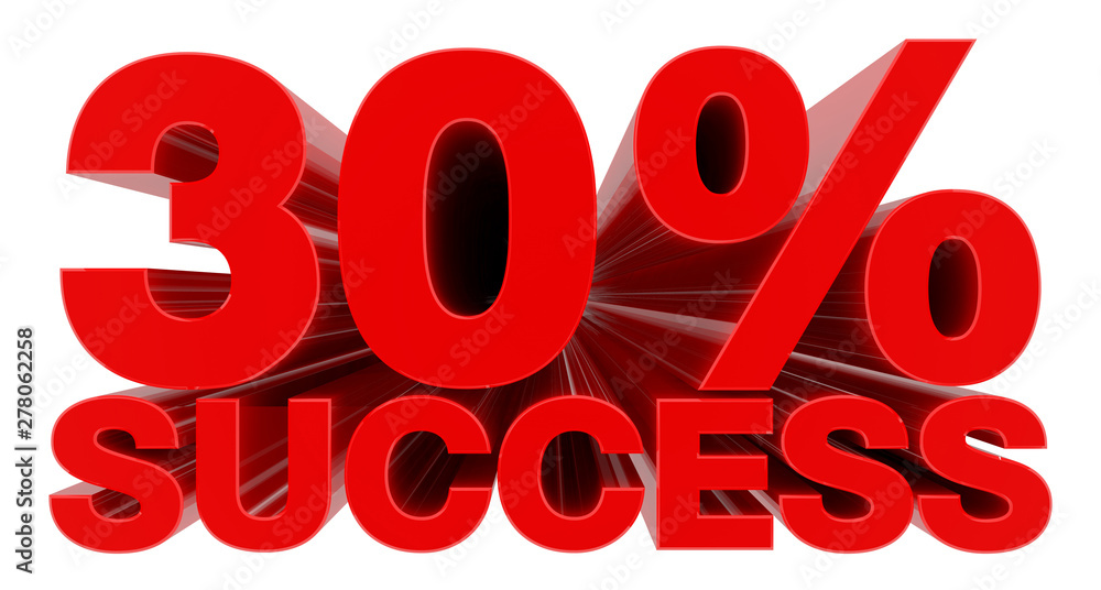 30 % SUCCESS word on white background 3d rendering 30 % SUCCESS word on white background 3d rendering