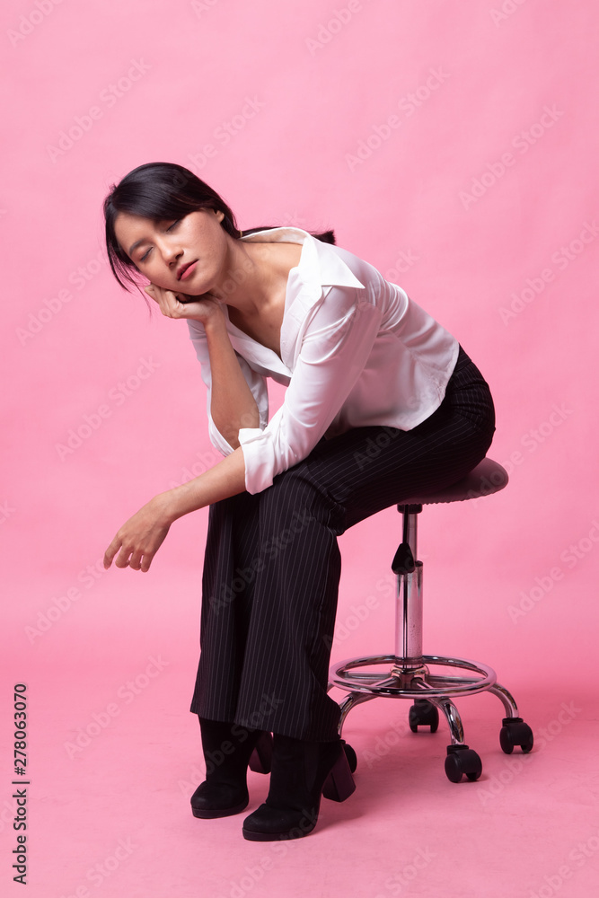 Full body of beautiful young asian woman sit on chair Full body of beautiful young asian woman sit on chair