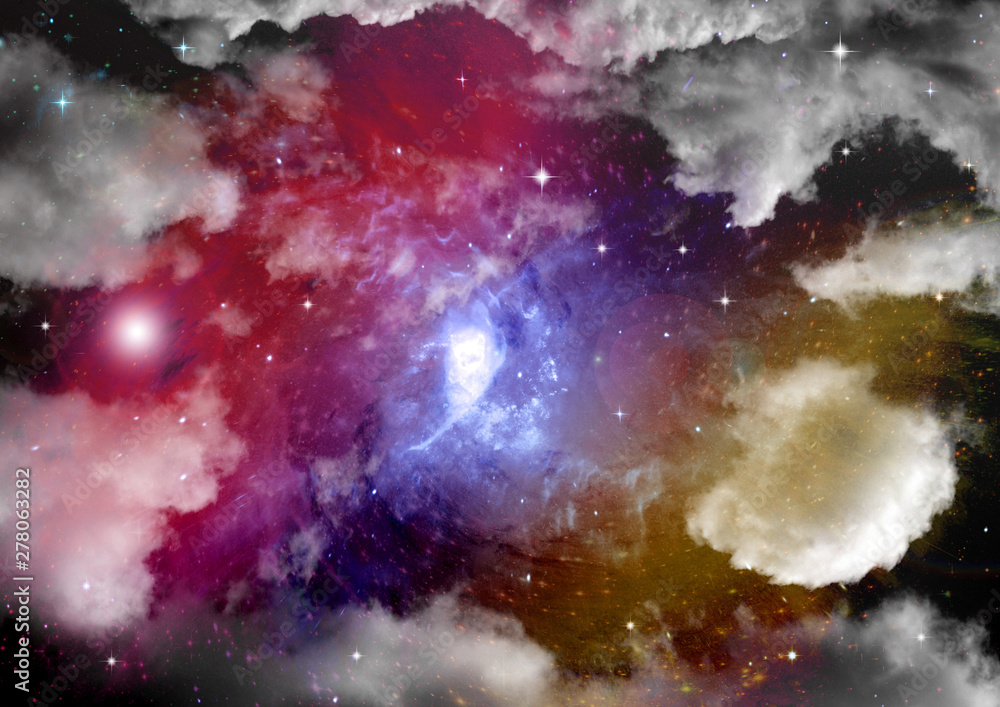 Fototapeta premium galaxy in a free space. 3D rendering