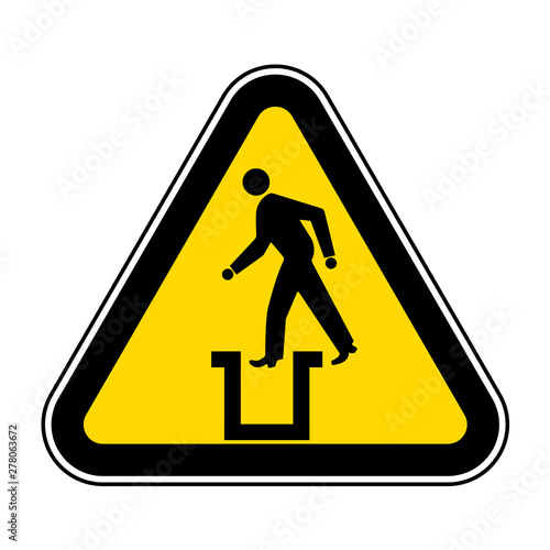 Beware Bottomless Pit Symbol Sign Isolate On White Background,Vector Illustration EPS.10