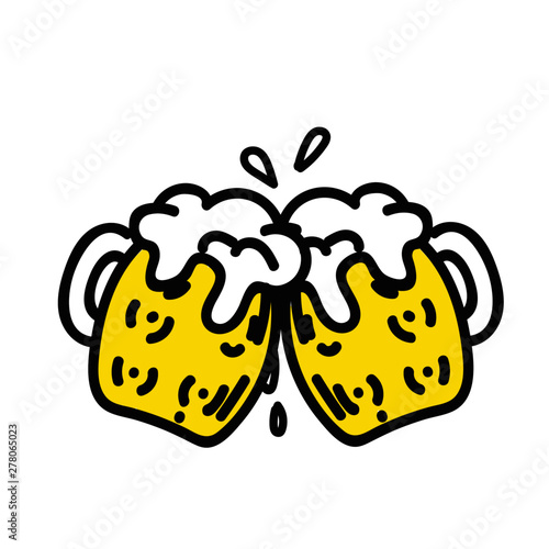 bier bierkrüge anstoßen