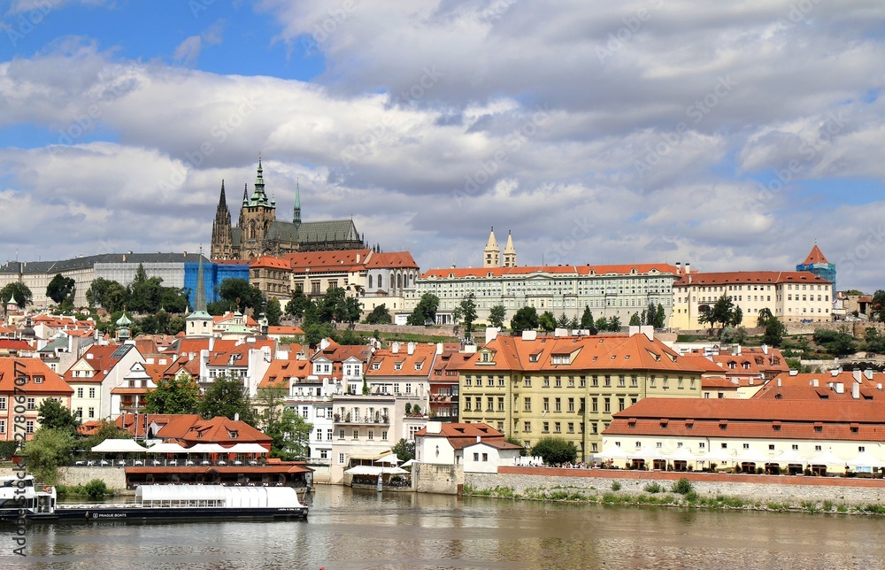 praha, river, city, architecture, water, vltava, tower, czech, town, church, old, building, cityscape, cathedral, house, view, landmark,	