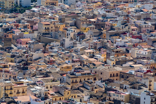 View on small Sicilian seaside town Castellammare del Golfo located in western part of island