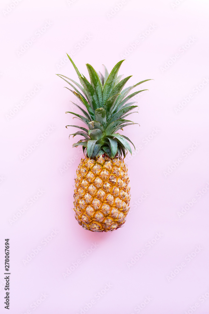 Pine apple tropical fruit on pink background. Raw Pine apple tropical fruit on pink background. Raw