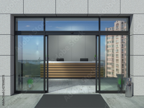 Automatic sliding open doors office