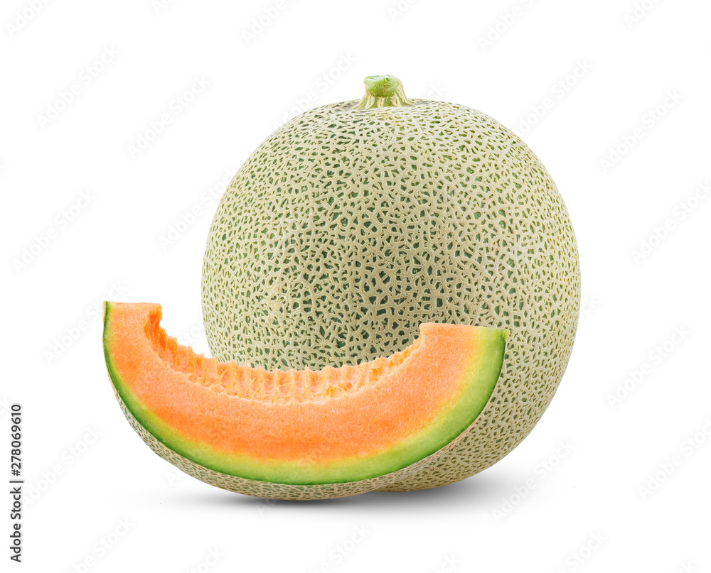 cantaloupe melon isolated on white background cantaloupe melon isolated on white background