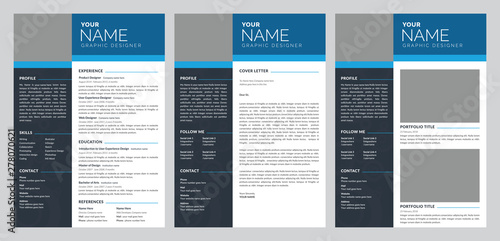 Personal 3 Page CV/Resume Design Template