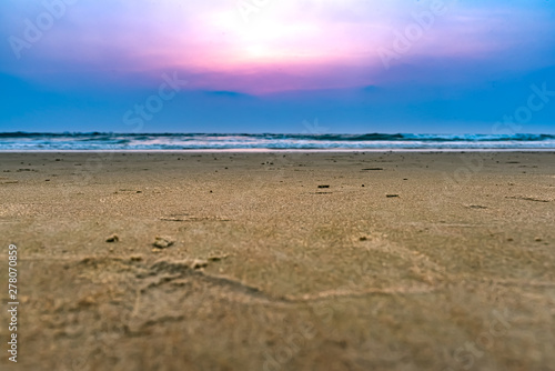 colorful sunset at the beach.