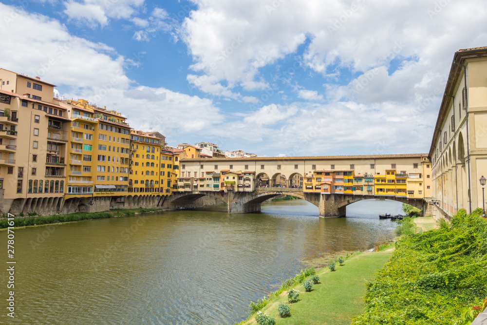 Famous bridge Ponte Vecchio on the river Arno in Florence, Italy