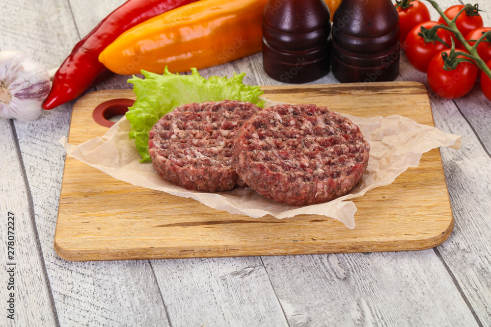 Raw burger cutlet Raw burger cutlet