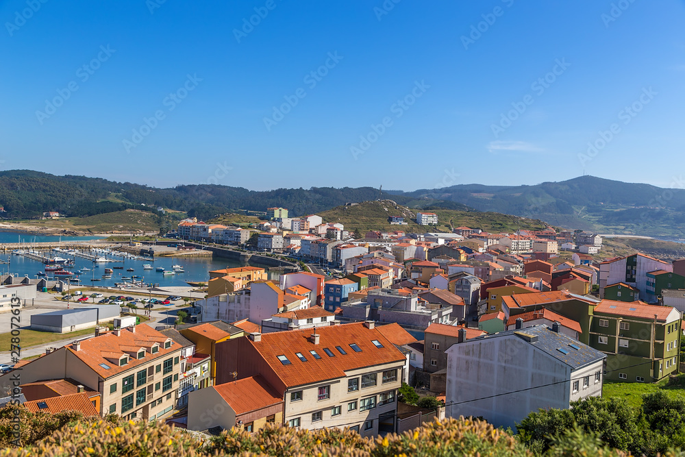 Muxia, Spain. View of the town from a hill