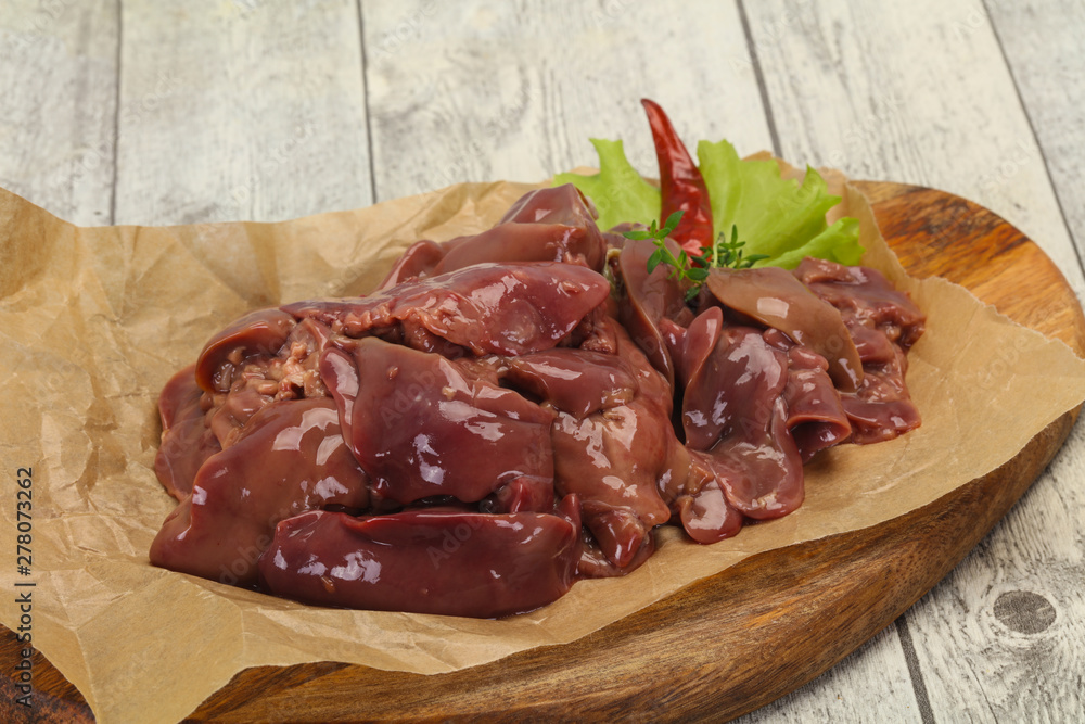 Raw chicken liver ready for cooking Raw chicken liver ready for cooking