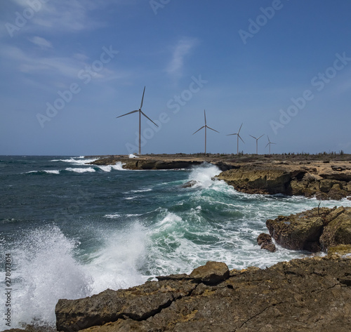 Views around Playa Canoa a surfers beach on the north shore of Curacao Island photo