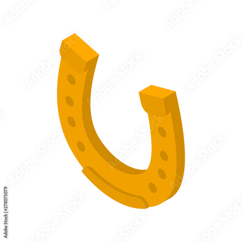 Golden horseshoe. Good luck symbol. vector illustration